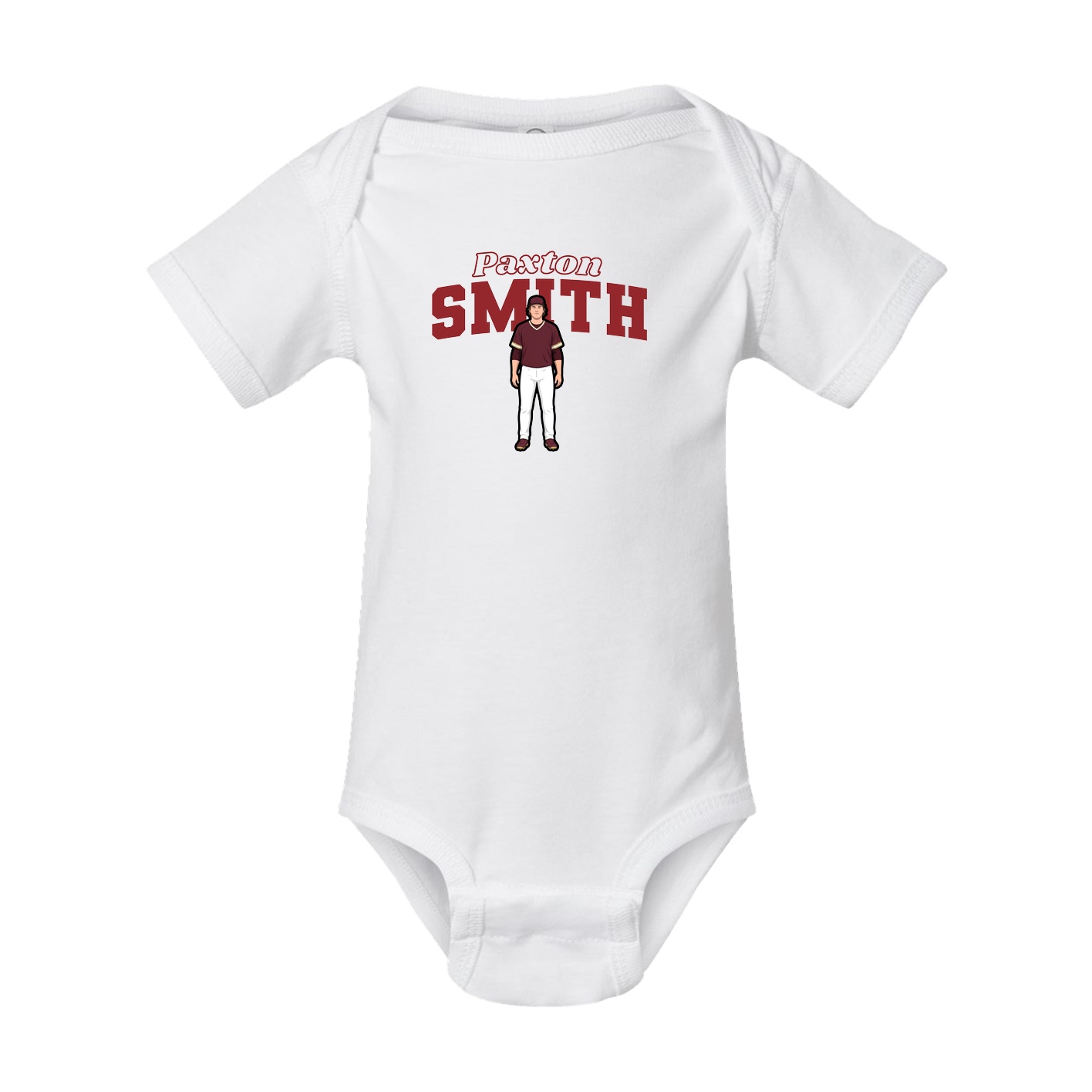 Baby Onesie — Name Arch in White
