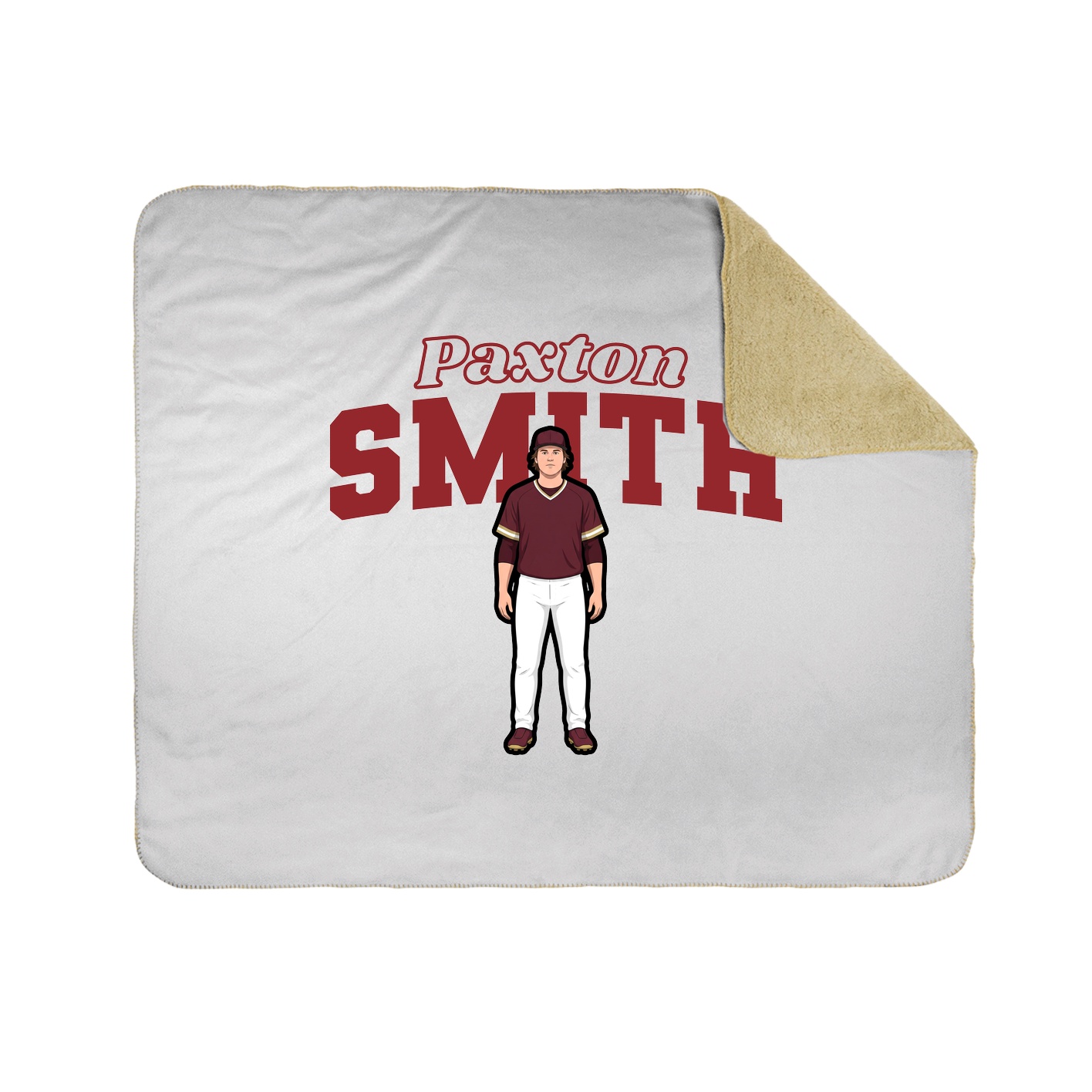 Throw Blanket — Name Arch in White