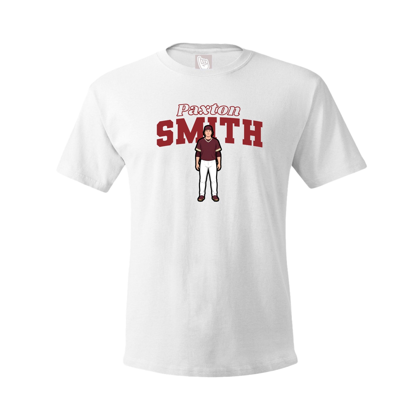 Youth Tee — Name Arch in White