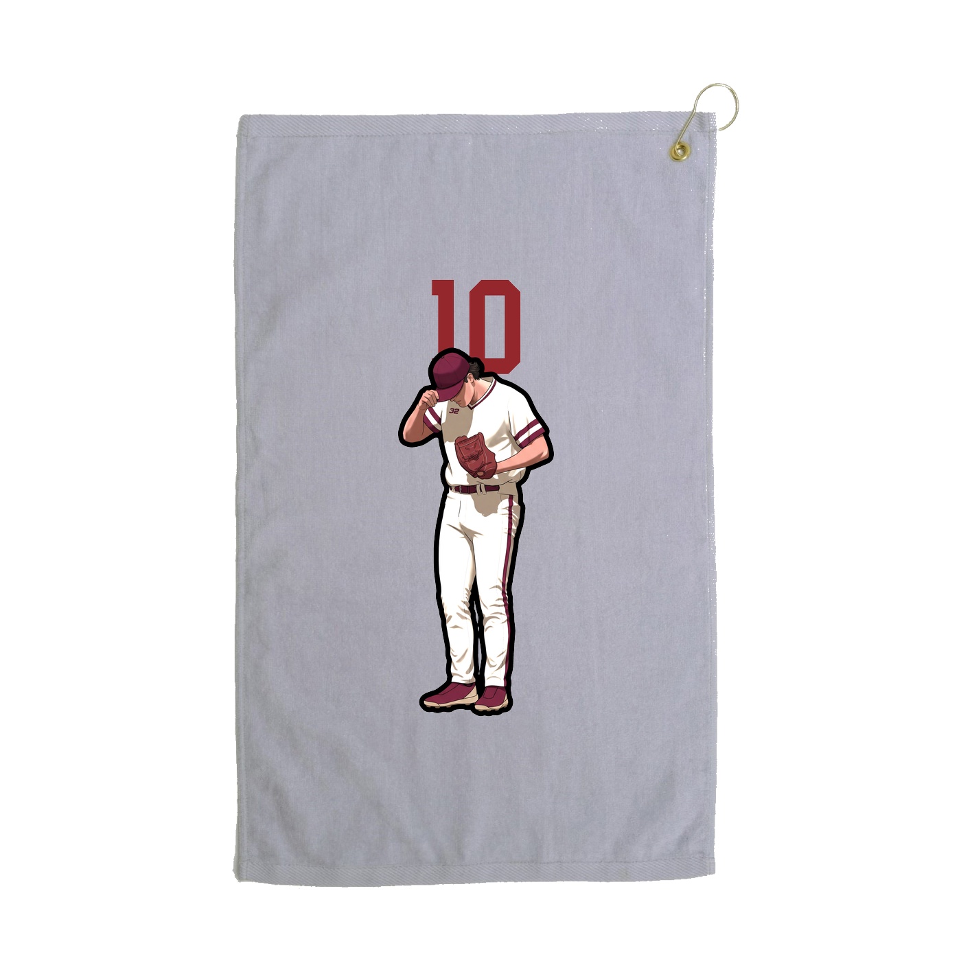 Golf Towel — Number Top in Grey