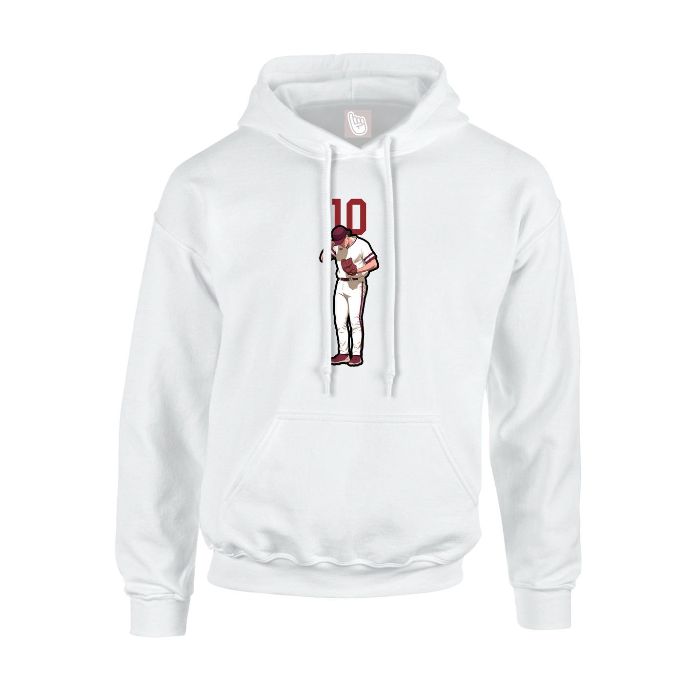 Hoodie — Number Top in White