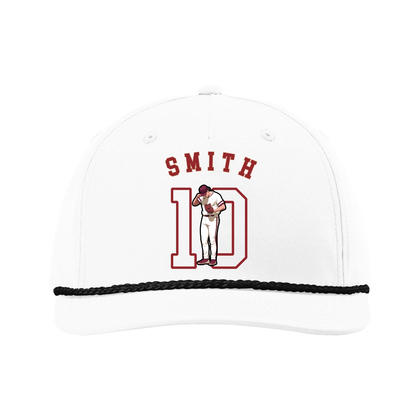 Five-Panel Classic Rope Cap — Shirsey Arch in White