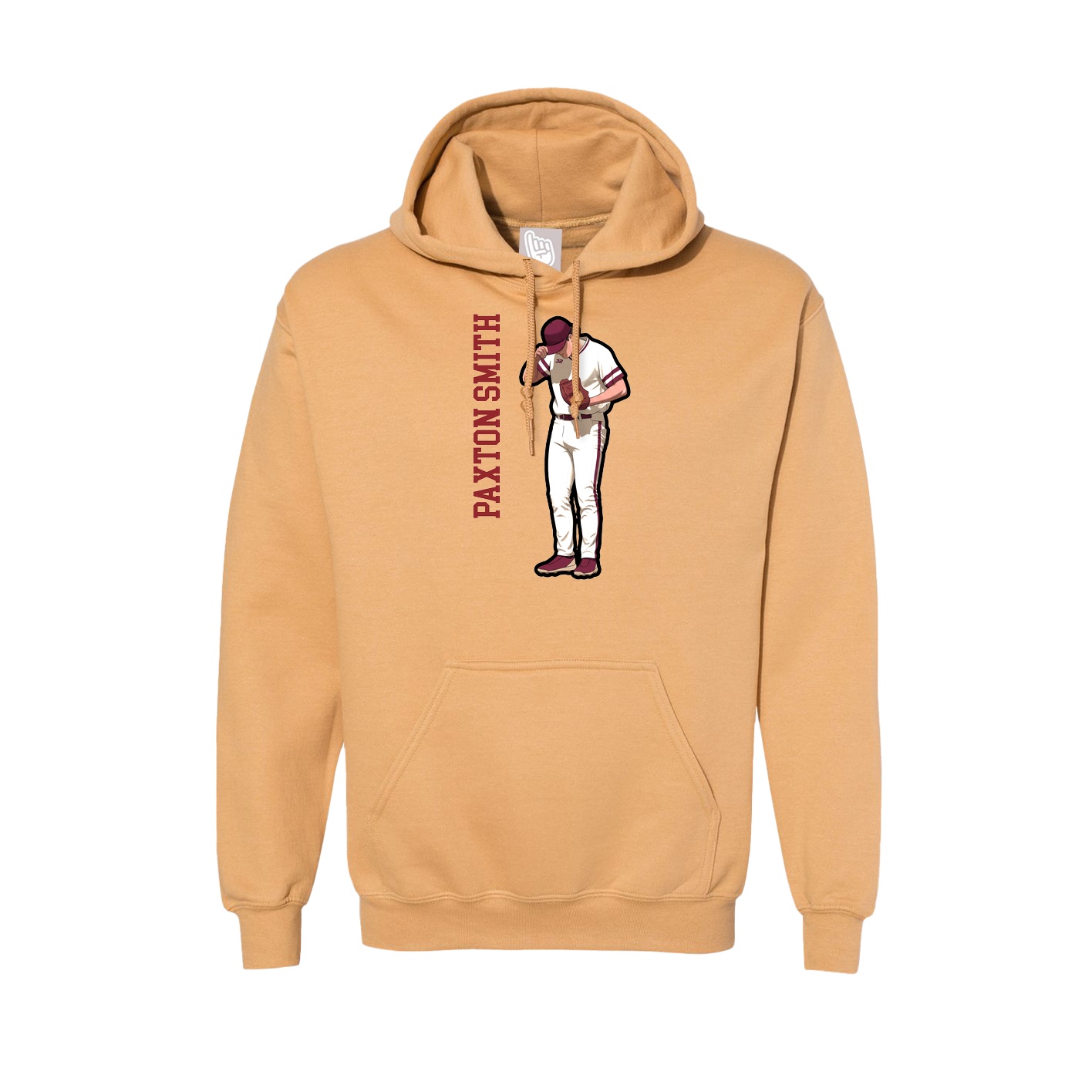 Hoodie — Name Vertical in Vegas Gold