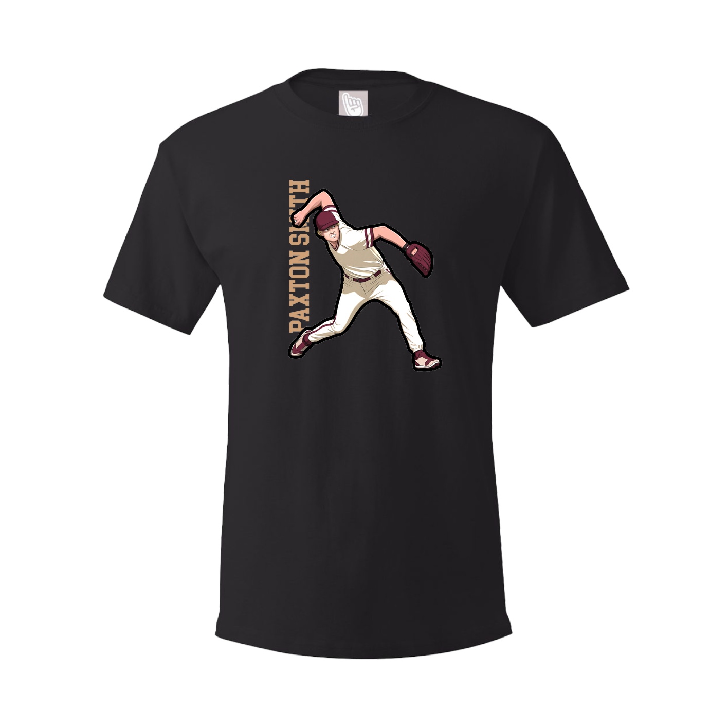 Youth Tee — Name Vertical in Black