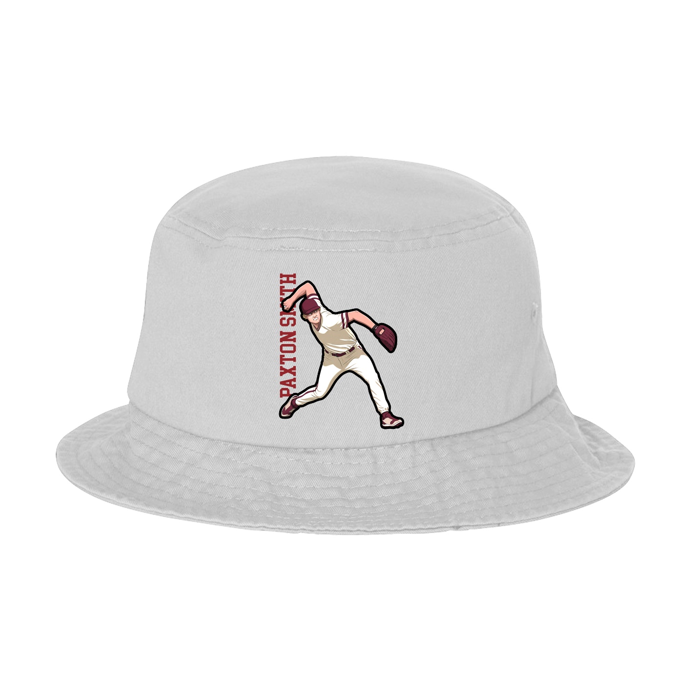 Bucket Cap — Name Vertical in White