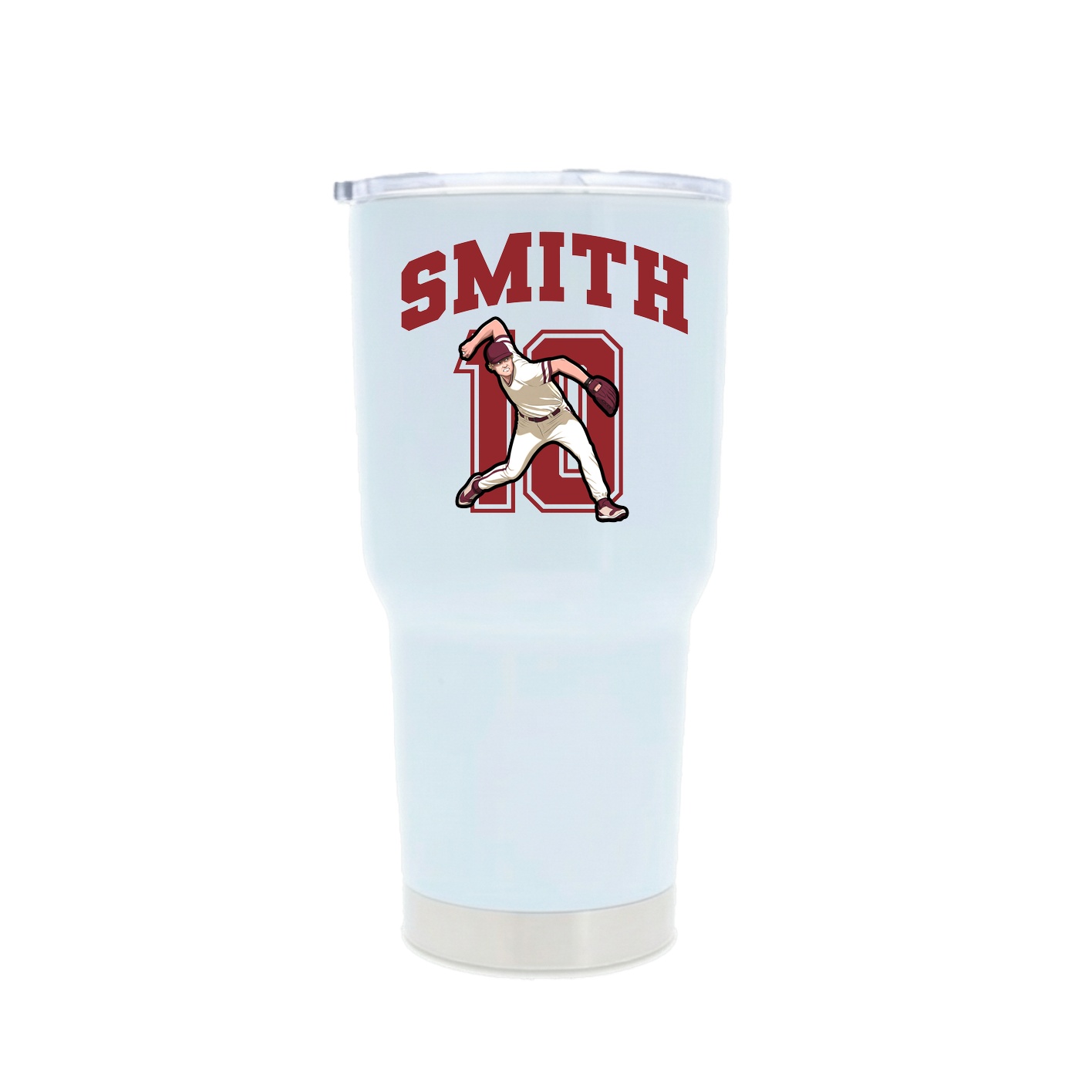 30oz Stainless Steel Tumbler — Number in White