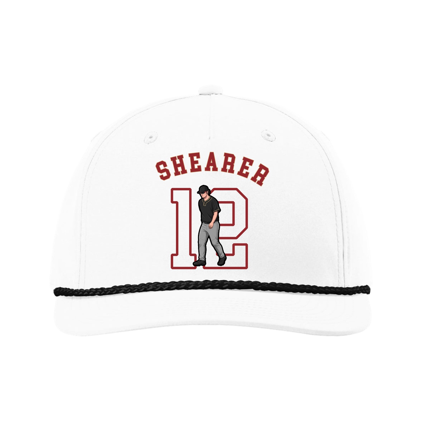 Five-Panel Classic Rope Cap — Shirsey Arch in White