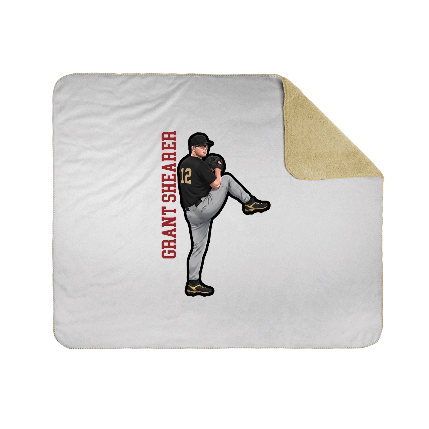 Throw Blanket — Name Vertical in White