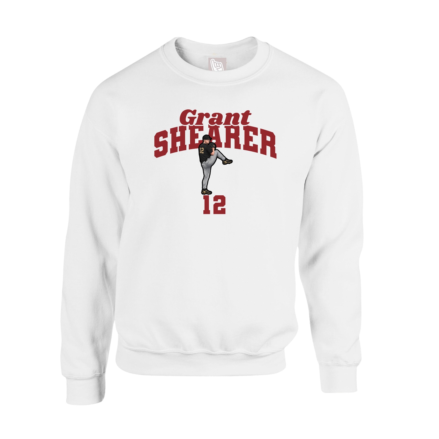 Fleece Crew — Signature Arch in White