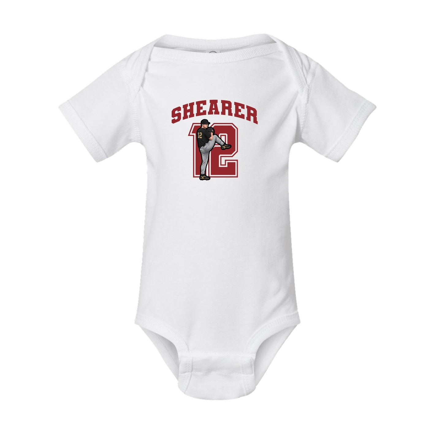 Baby Onesie — Number in White