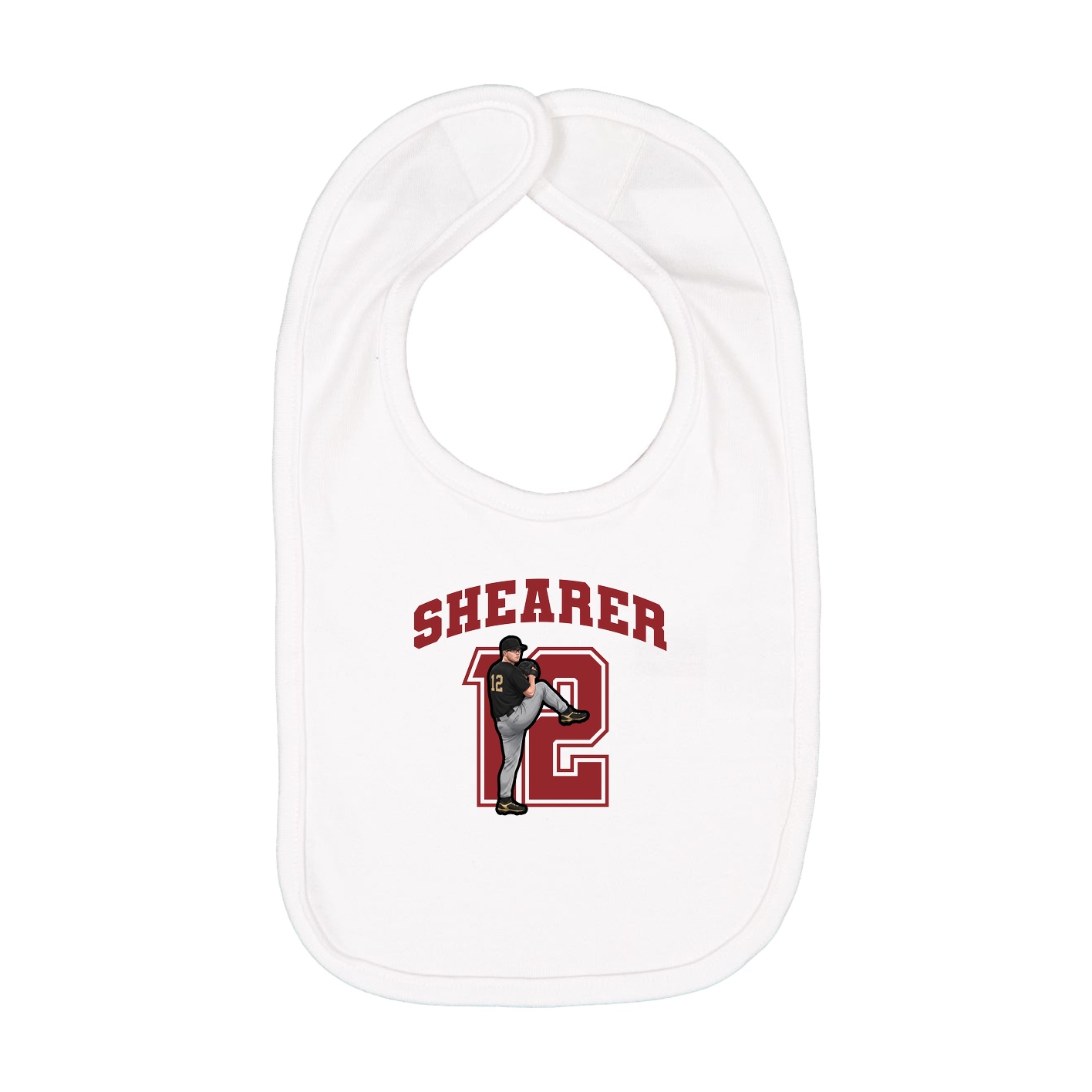 Infant Bib — Number in White