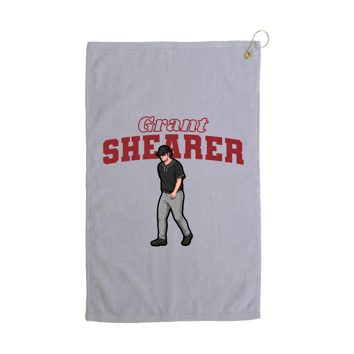 Golf Towel — Name Arch in Grey