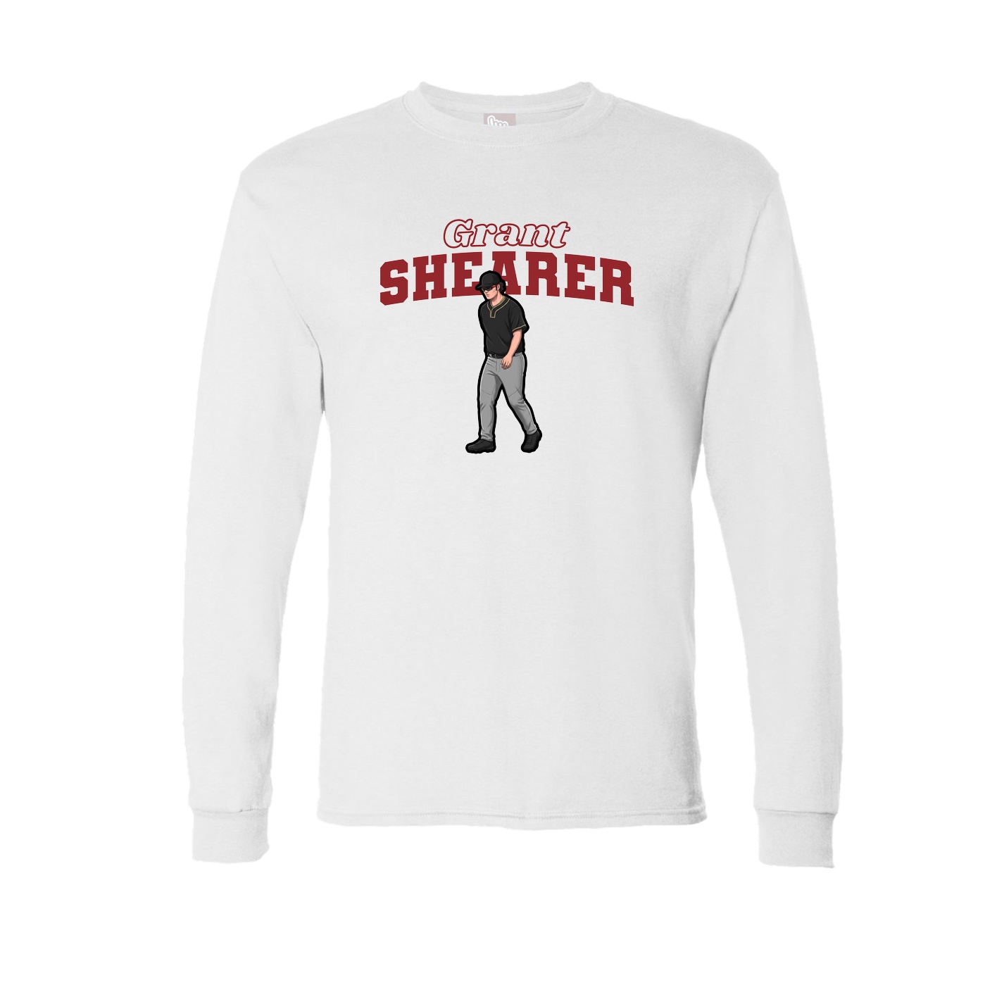 Long Sleeve Tee — Name Arch in White
