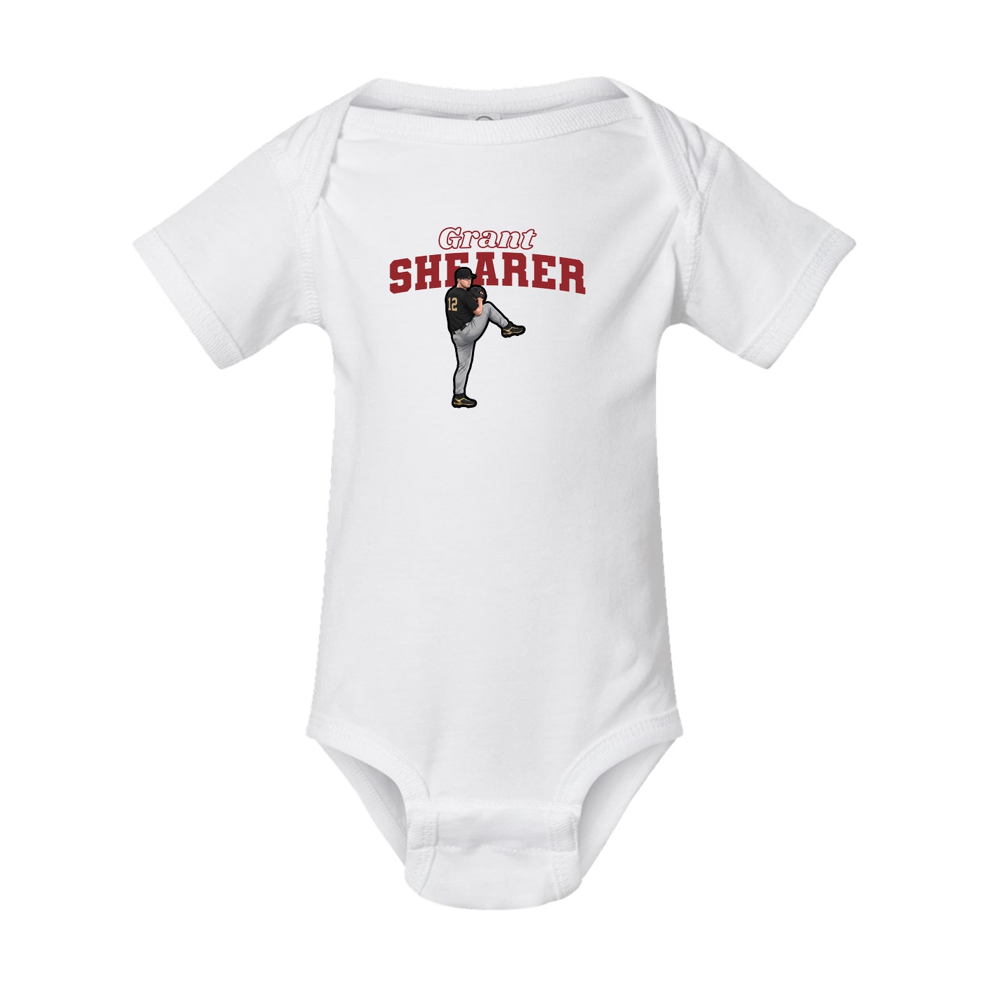 Baby Onesie — Name Arch in White
