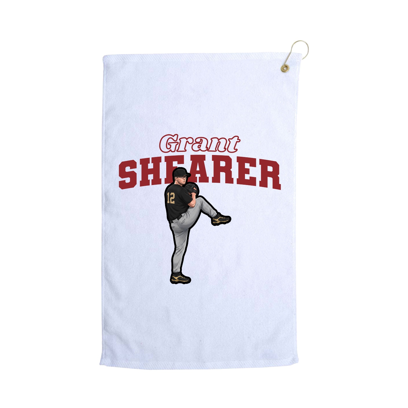 Golf Towel — Name Arch in White