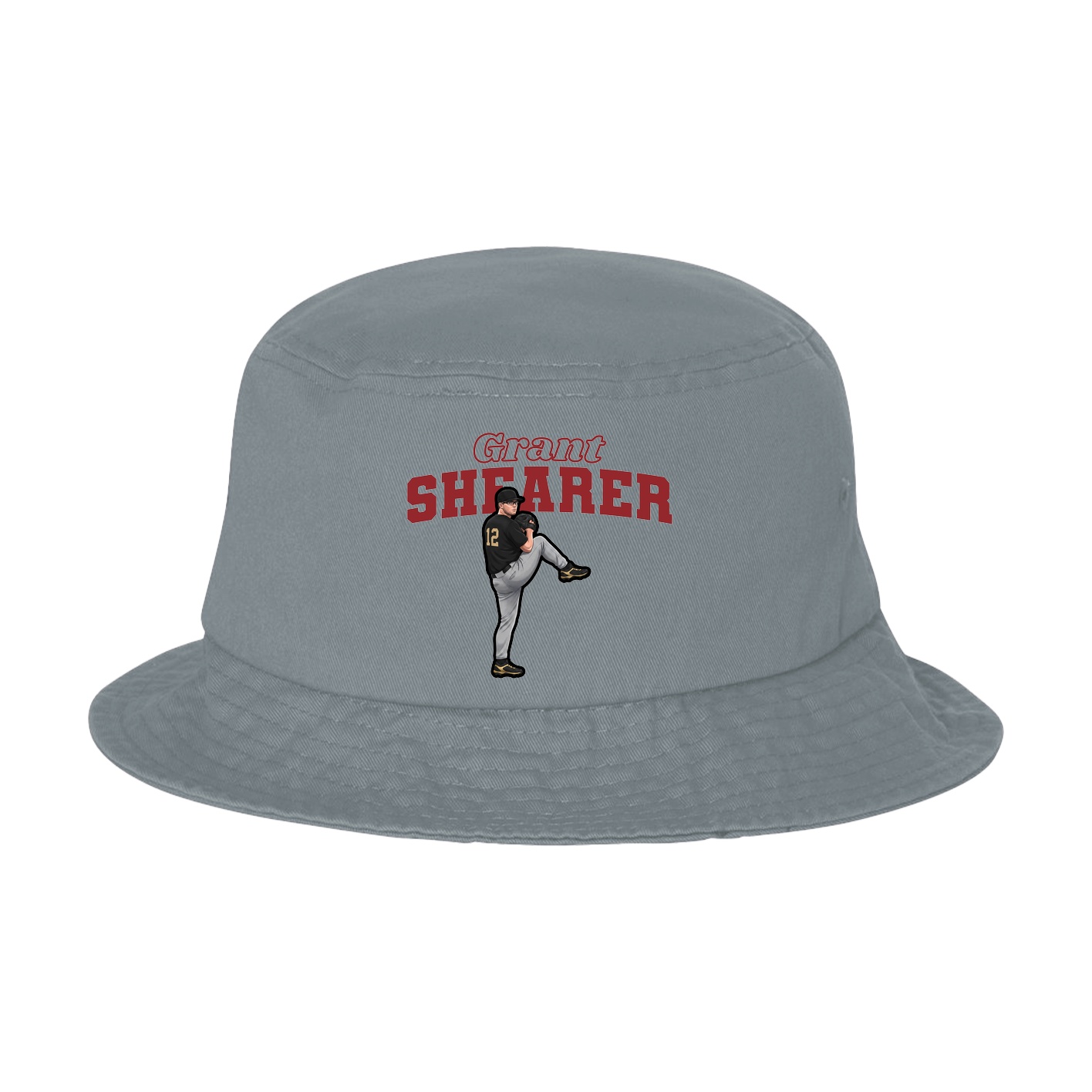 Bucket Cap — Name Arch in Grey