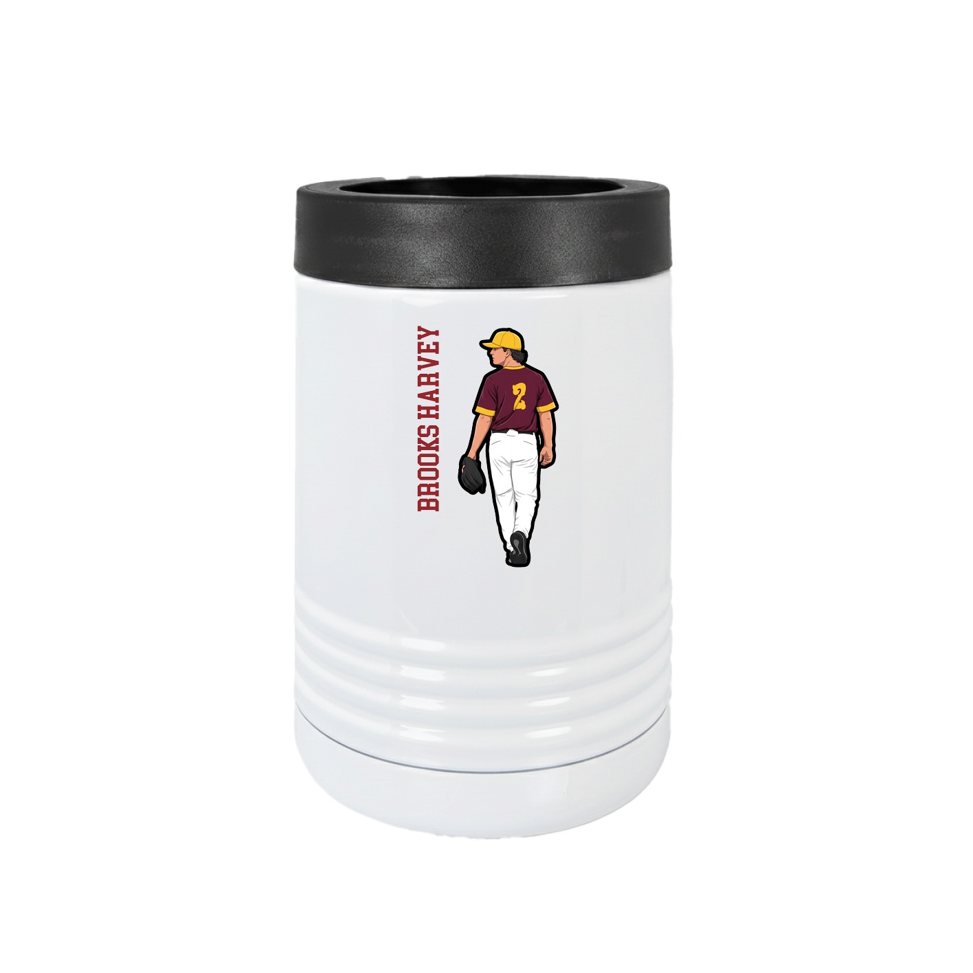 Beverage Holder — Name Vertical in White
