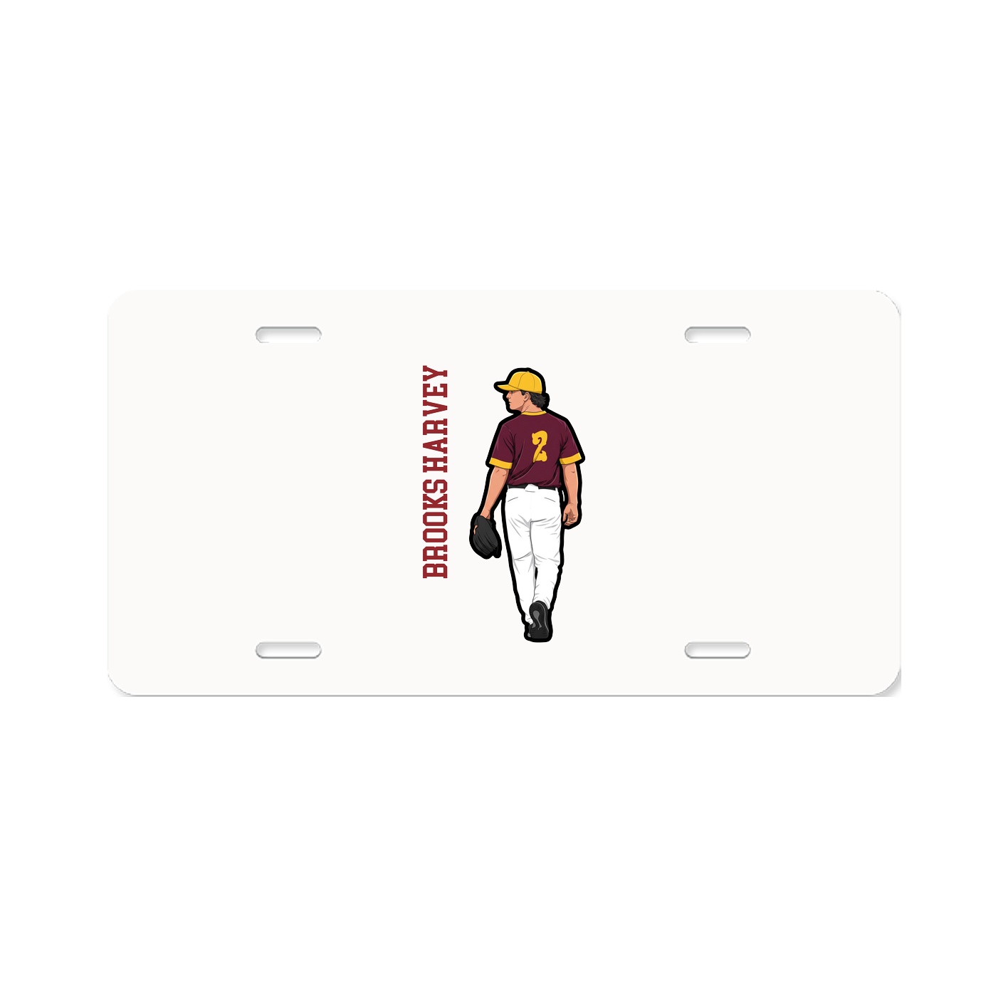 License Plate — Name Vertical in Classic