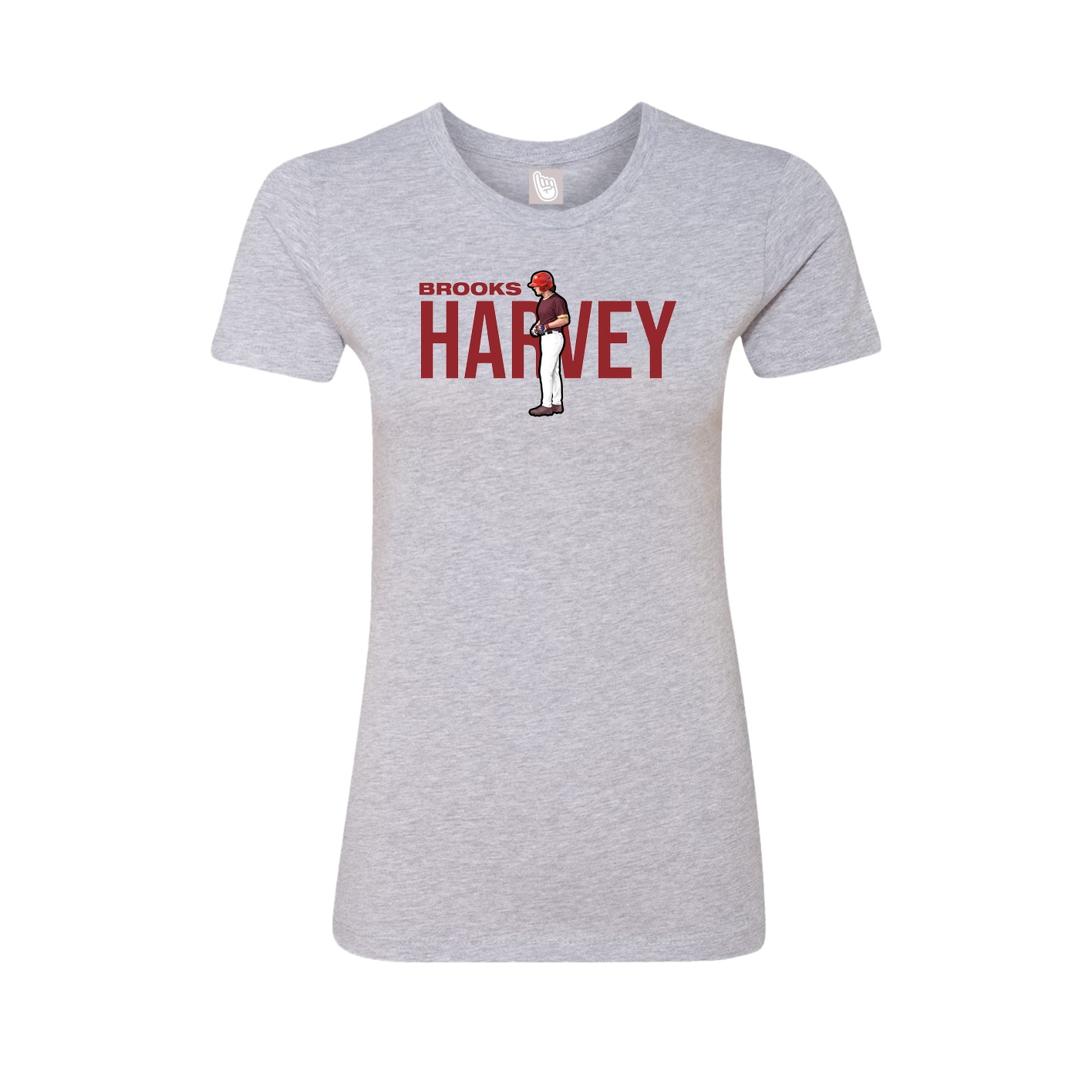 Fitted Women's Tee — Player Name in Grey