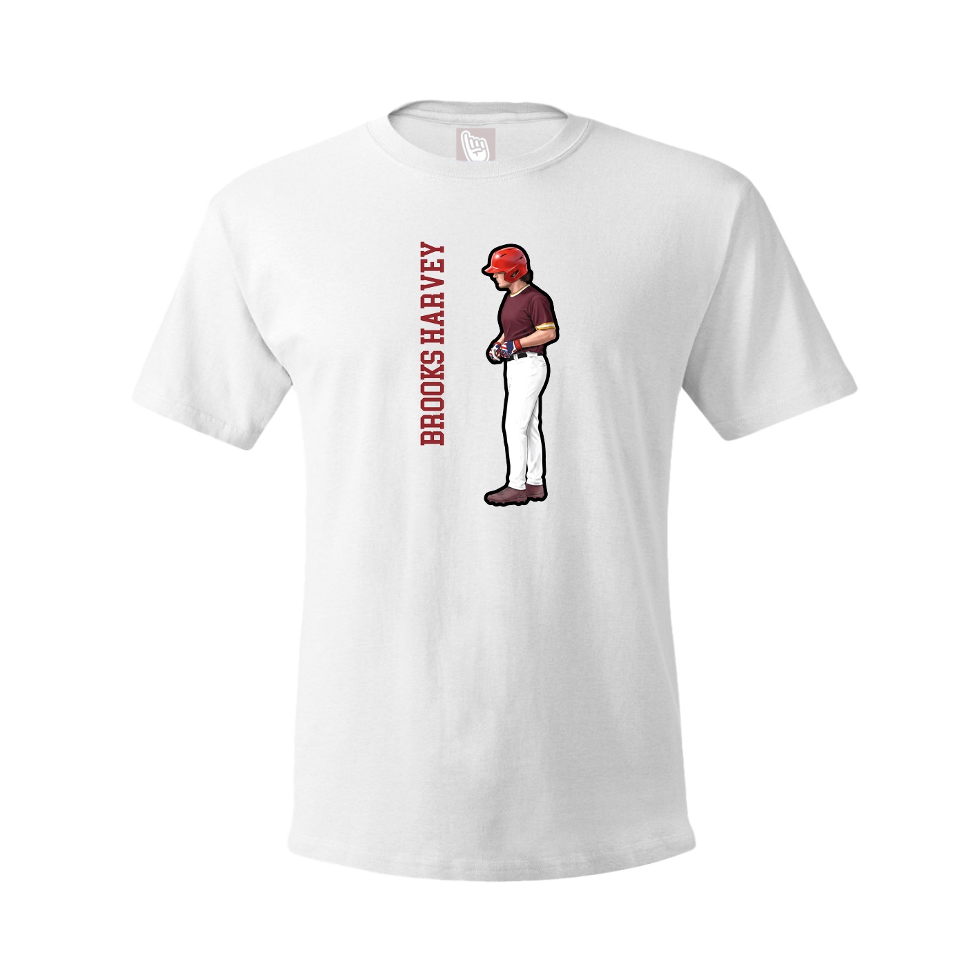 Tee — Name Vertical in White