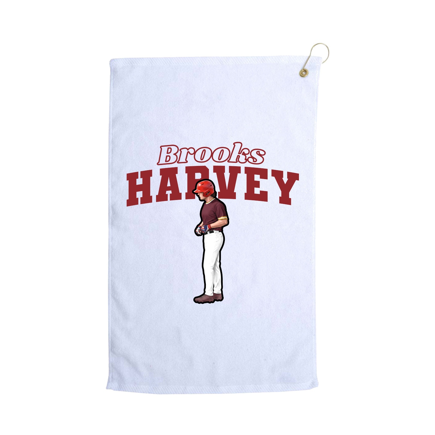 Golf Towel — Name Arch in White