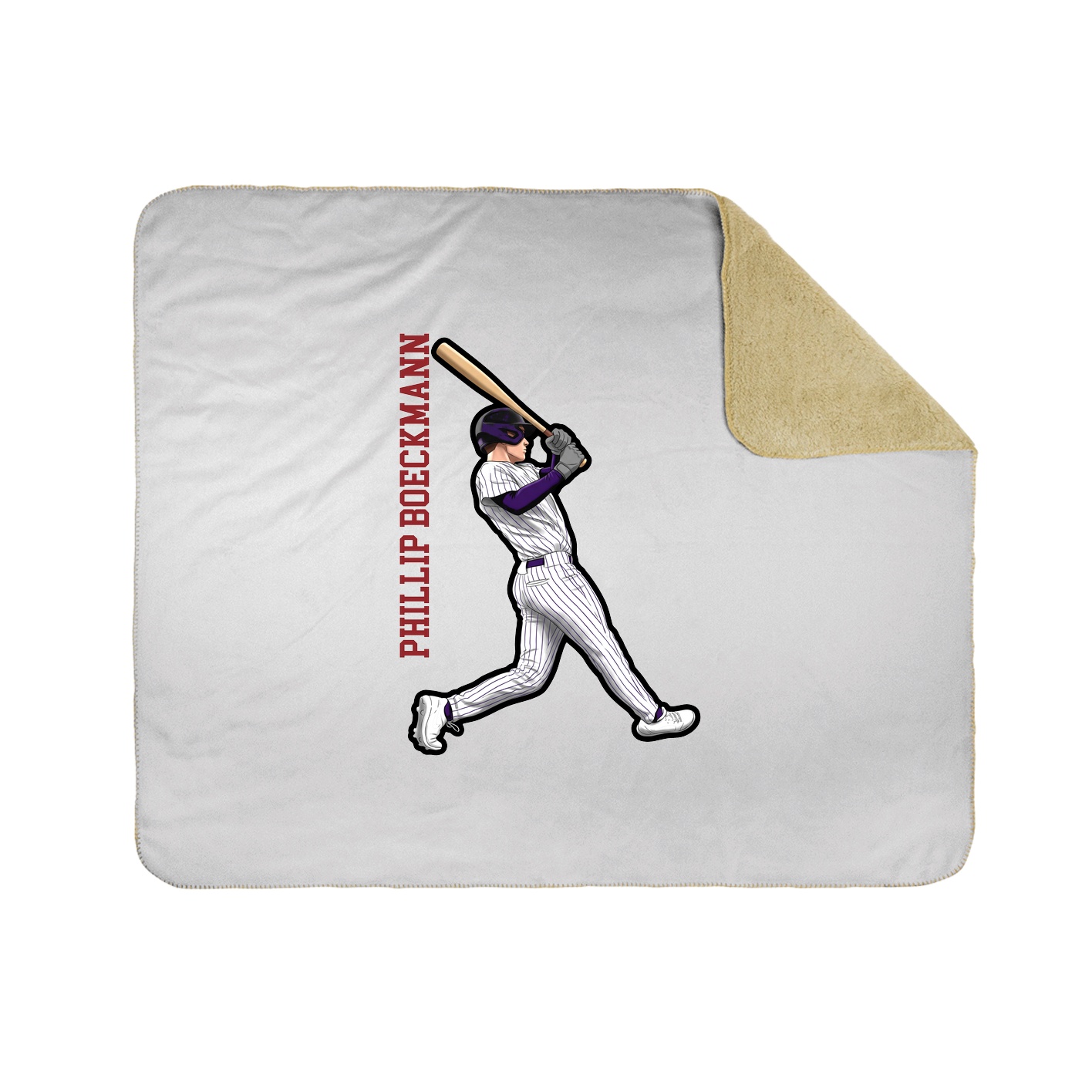 Throw Blanket — Name Vertical in White