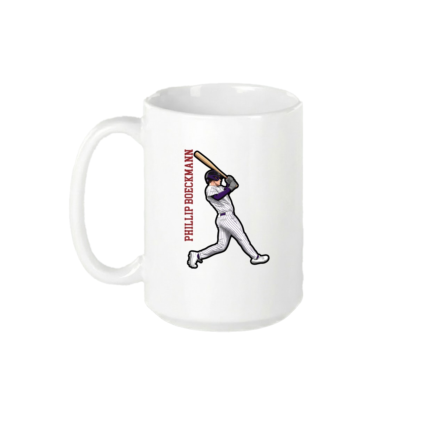 15oz Coffee Mug — Name Vertical in White