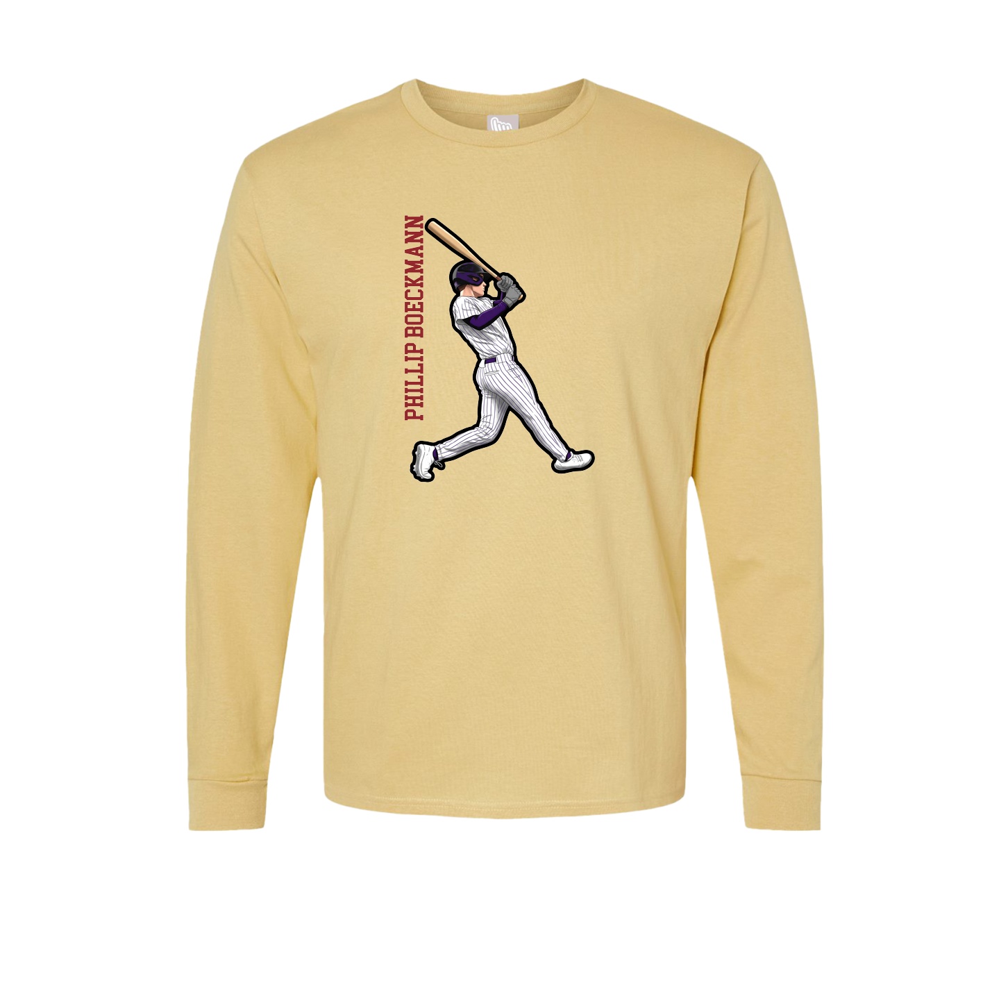 Long Sleeve Tee — Name Vertical in Vegas Gold