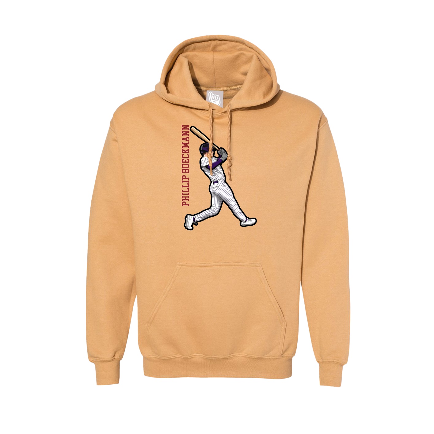 Hoodie — Name Vertical in Vegas Gold