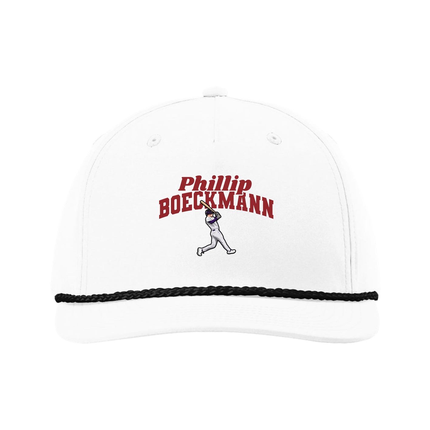 Five-Panel Classic Rope Cap — Signature Arch in White