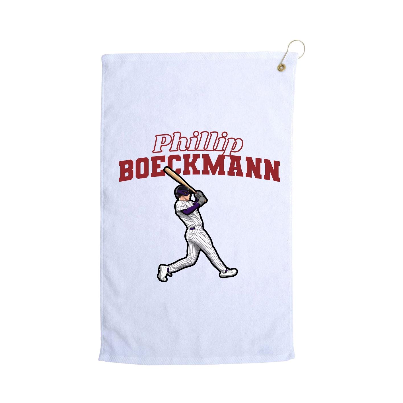 Golf Towel — Name Arch in White