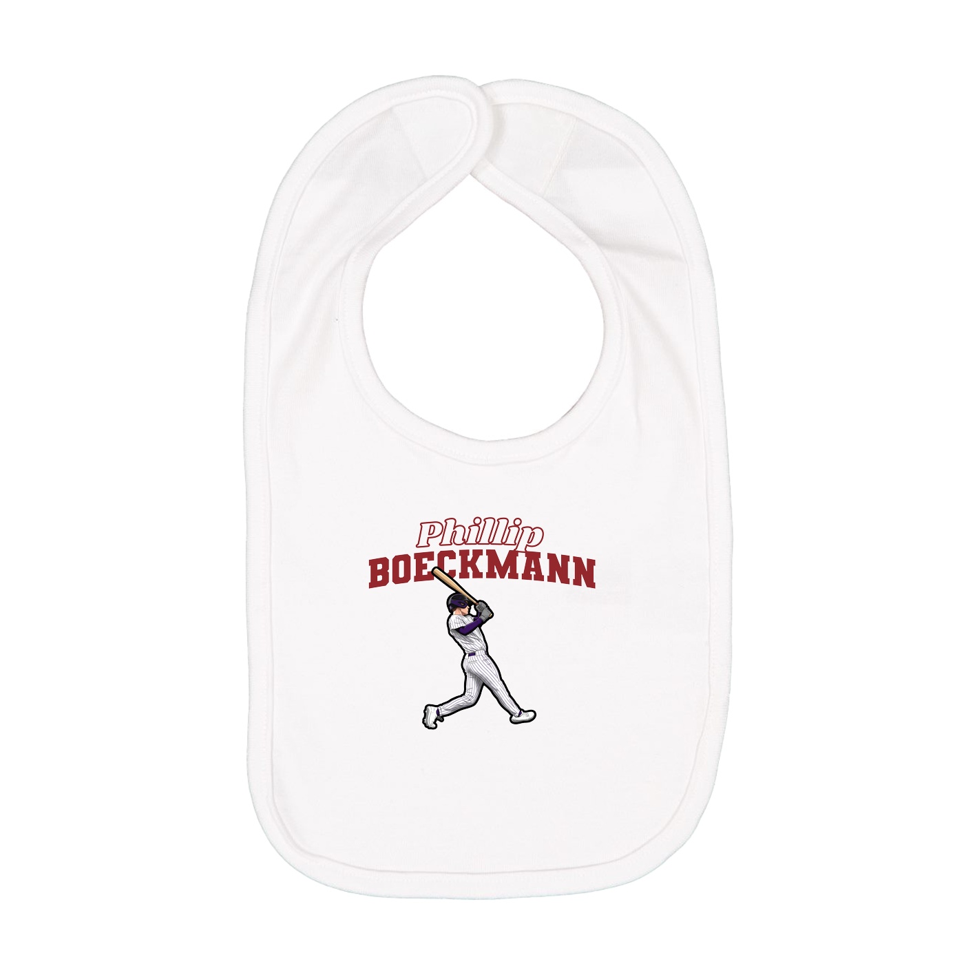 Infant Bib — Name Arch in White