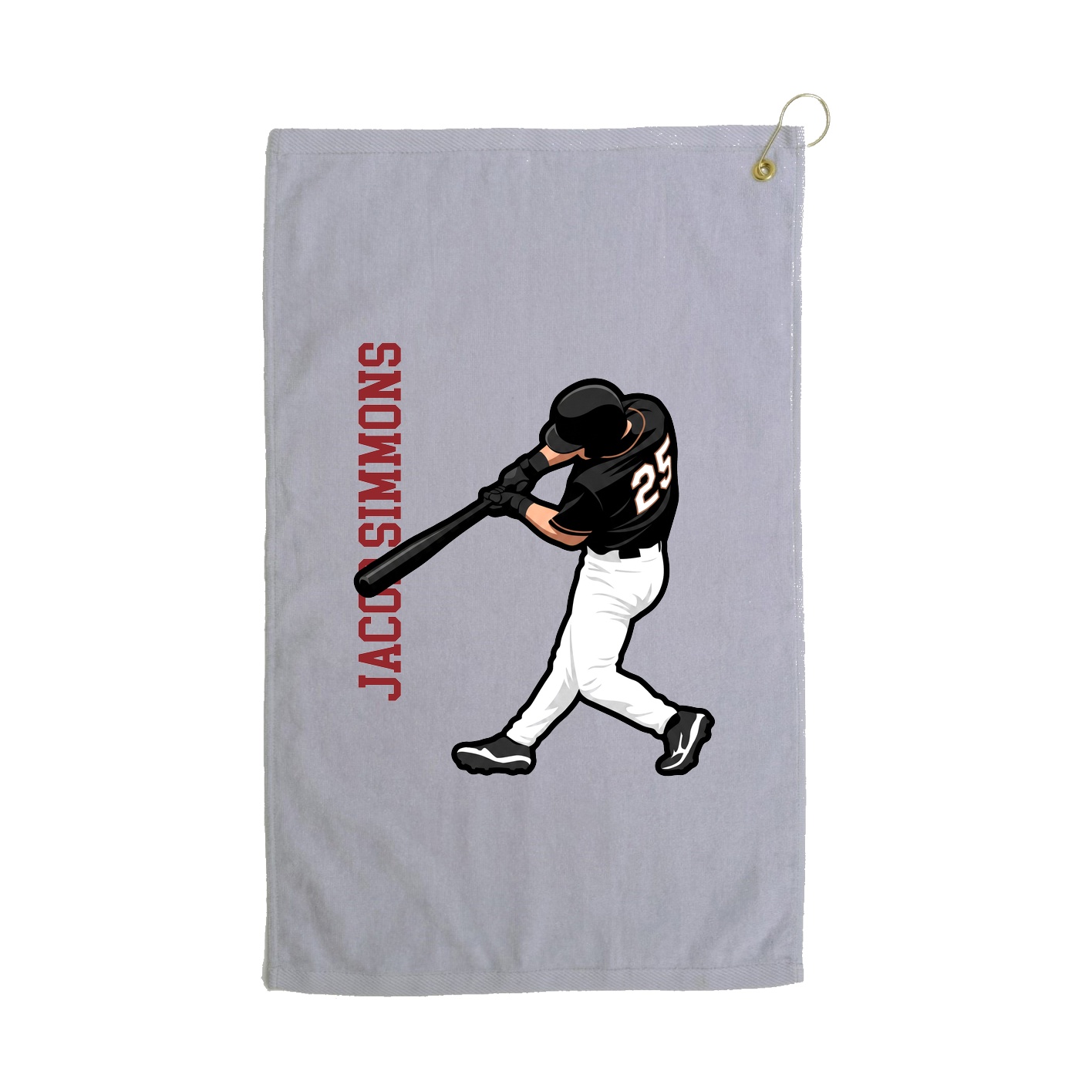 Golf Towel — Name Vertical in Grey