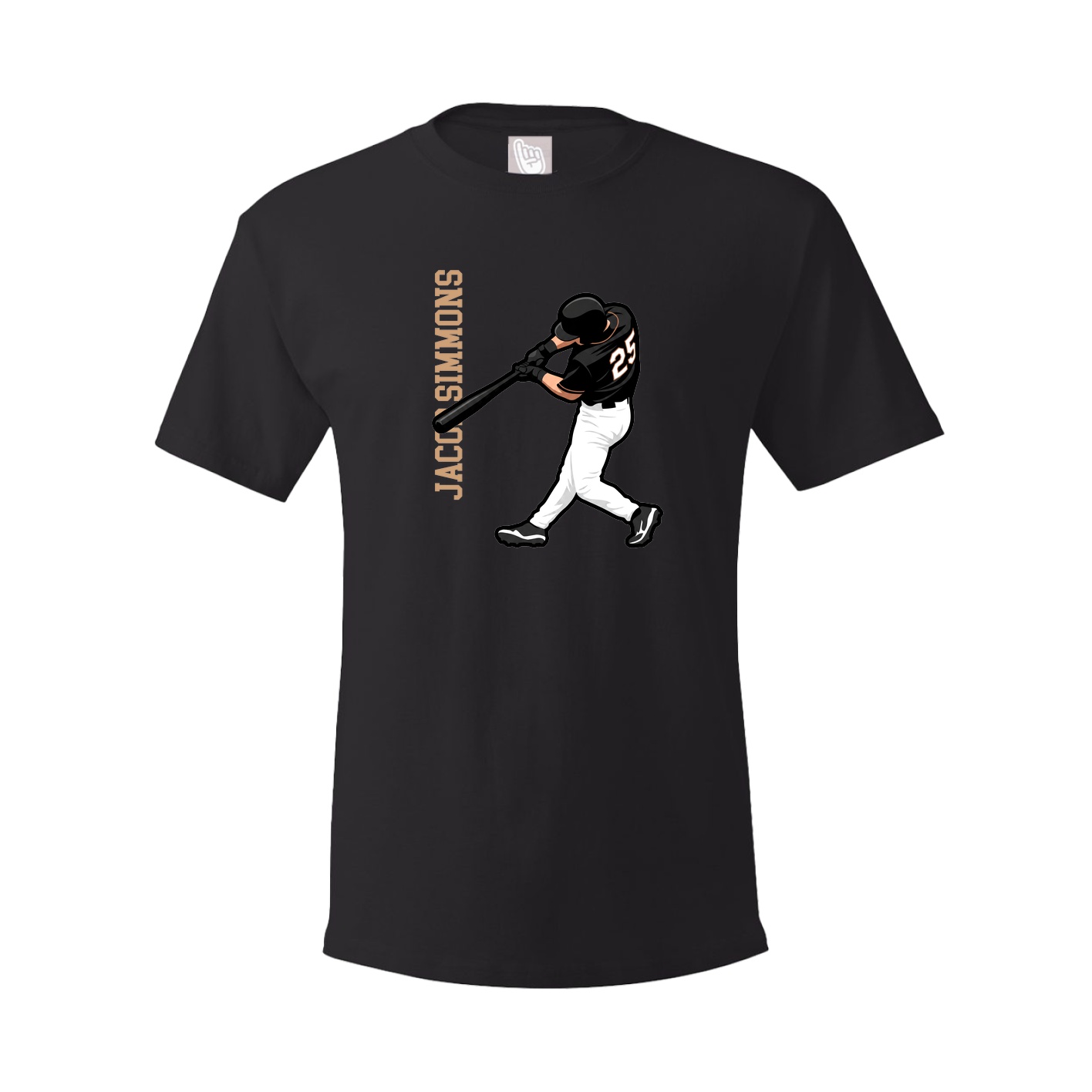 Youth Tee — Name Vertical in Black