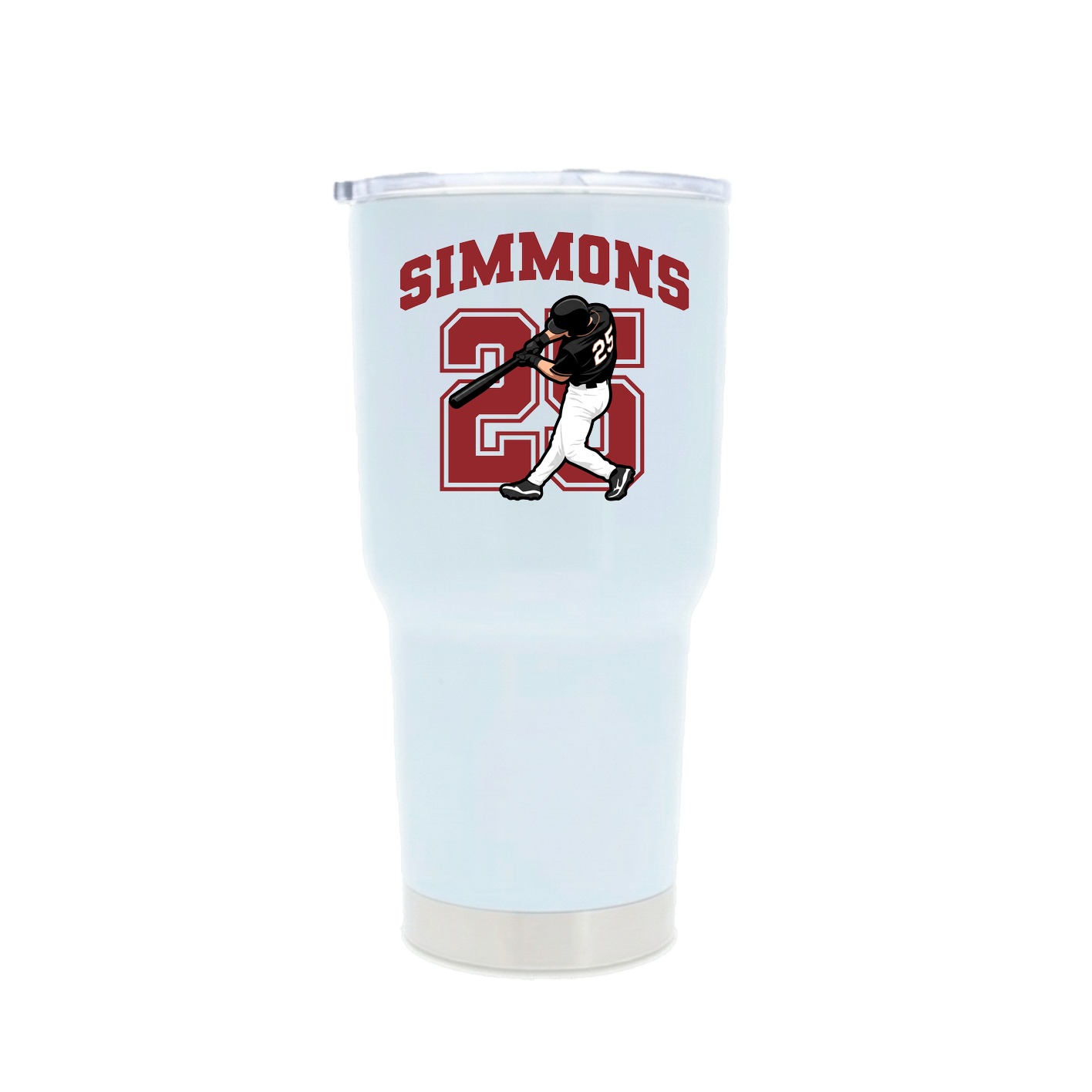 30oz Stainless Steel Tumbler — Number in White