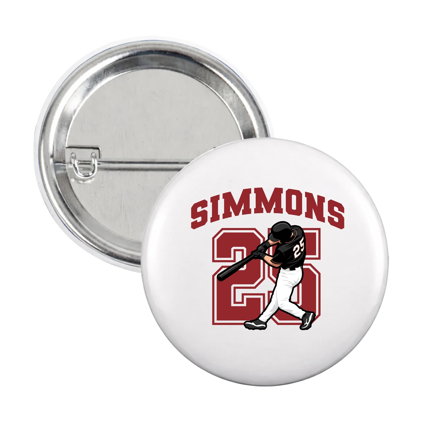Game Day Button — Number in White