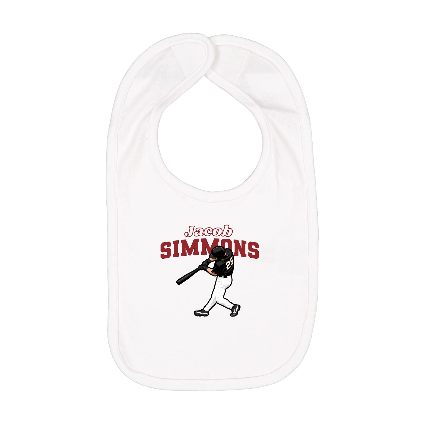 Infant Bib — Name Arch in White