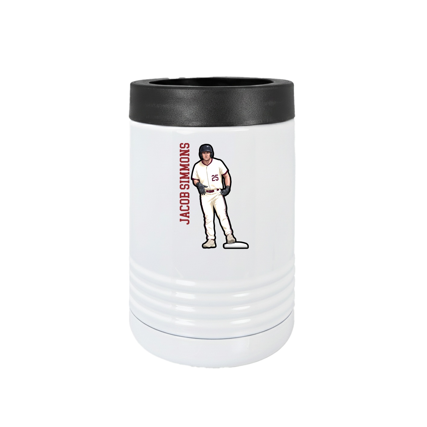 Beverage Holder — Name Vertical in White