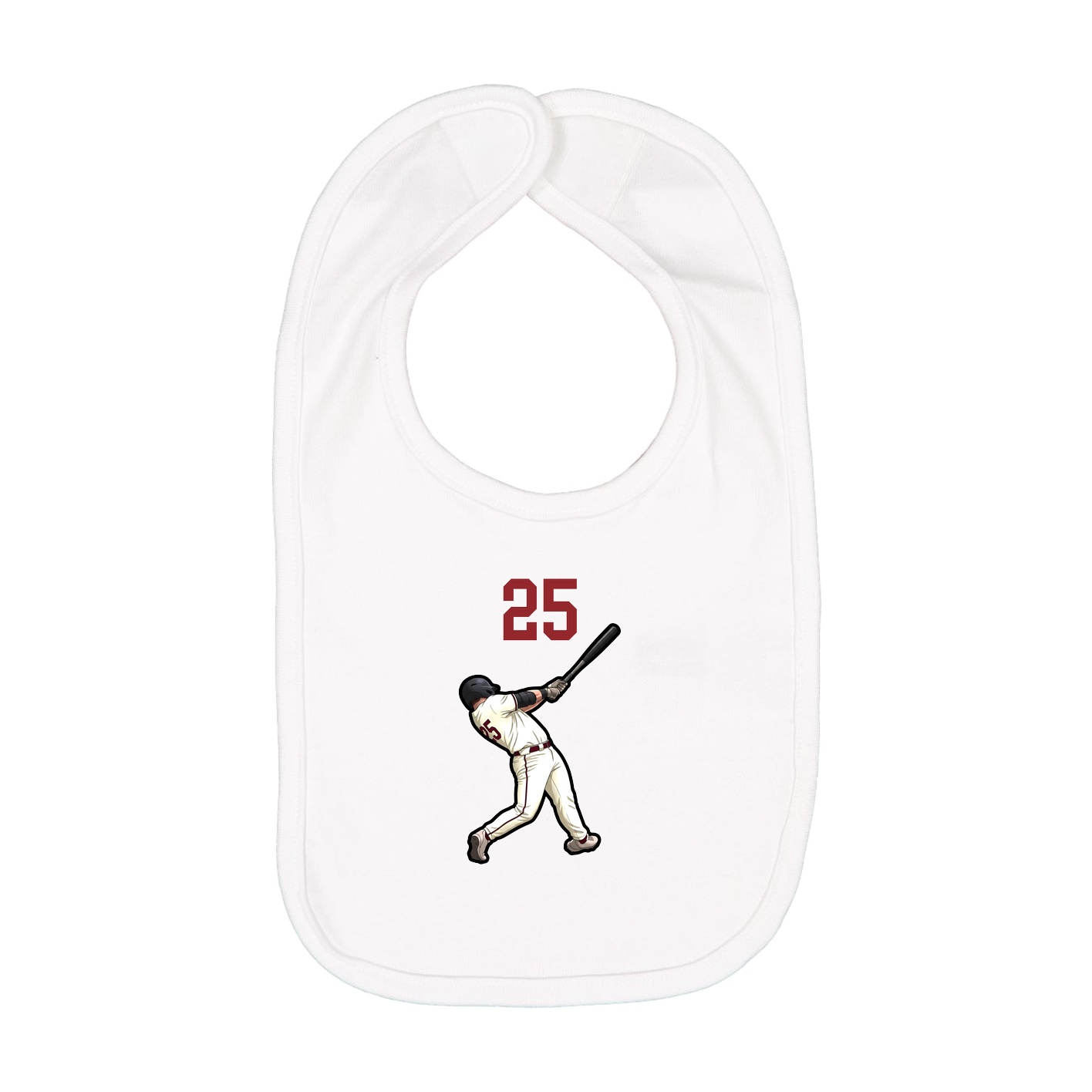 Infant Bib — Number Top in White