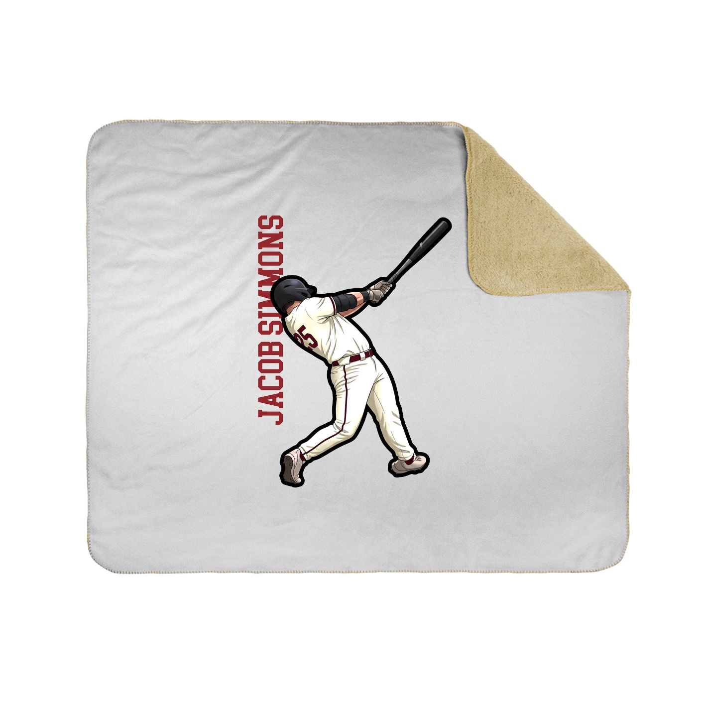Throw Blanket — Name Vertical in White