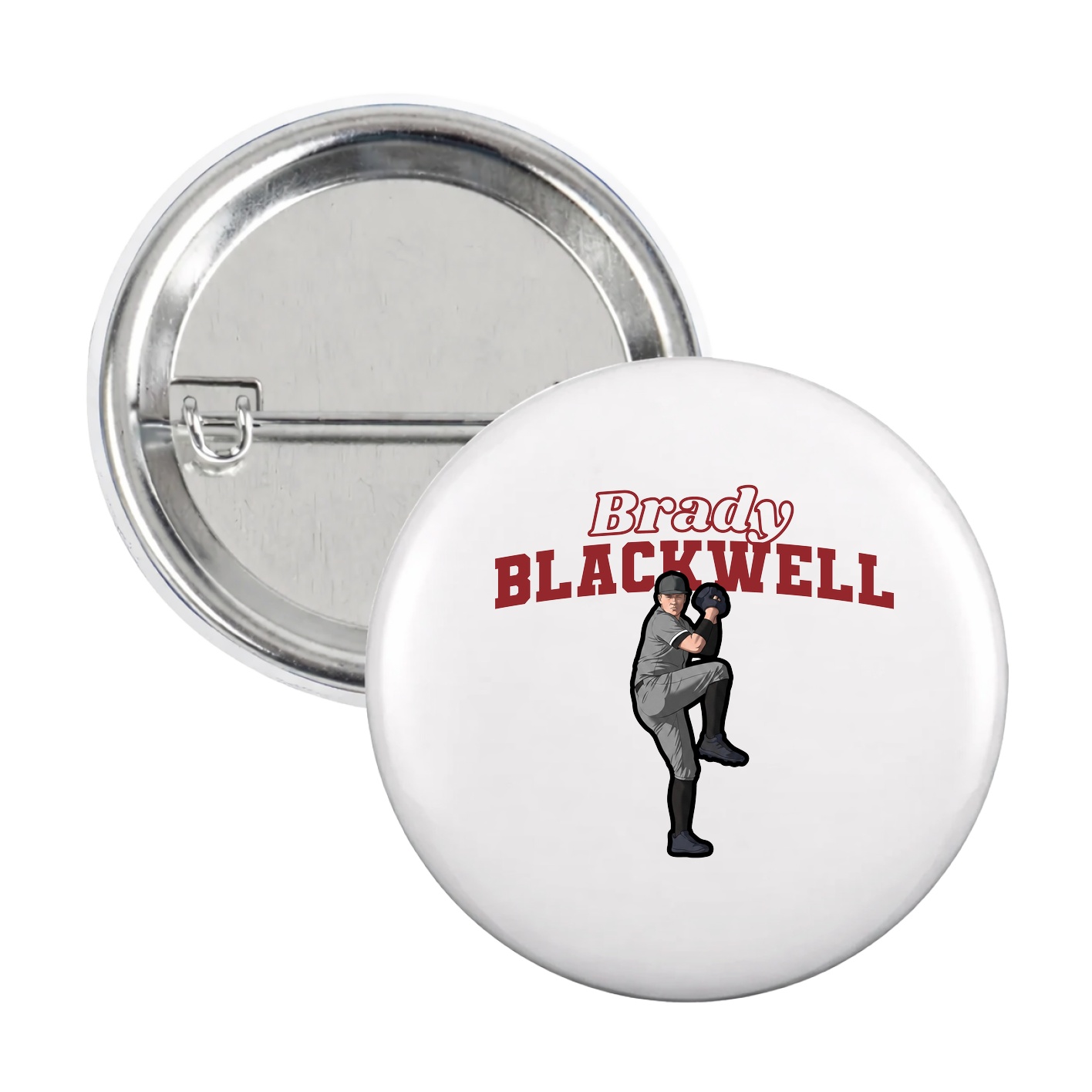 Game Day Button — Name Arch in White