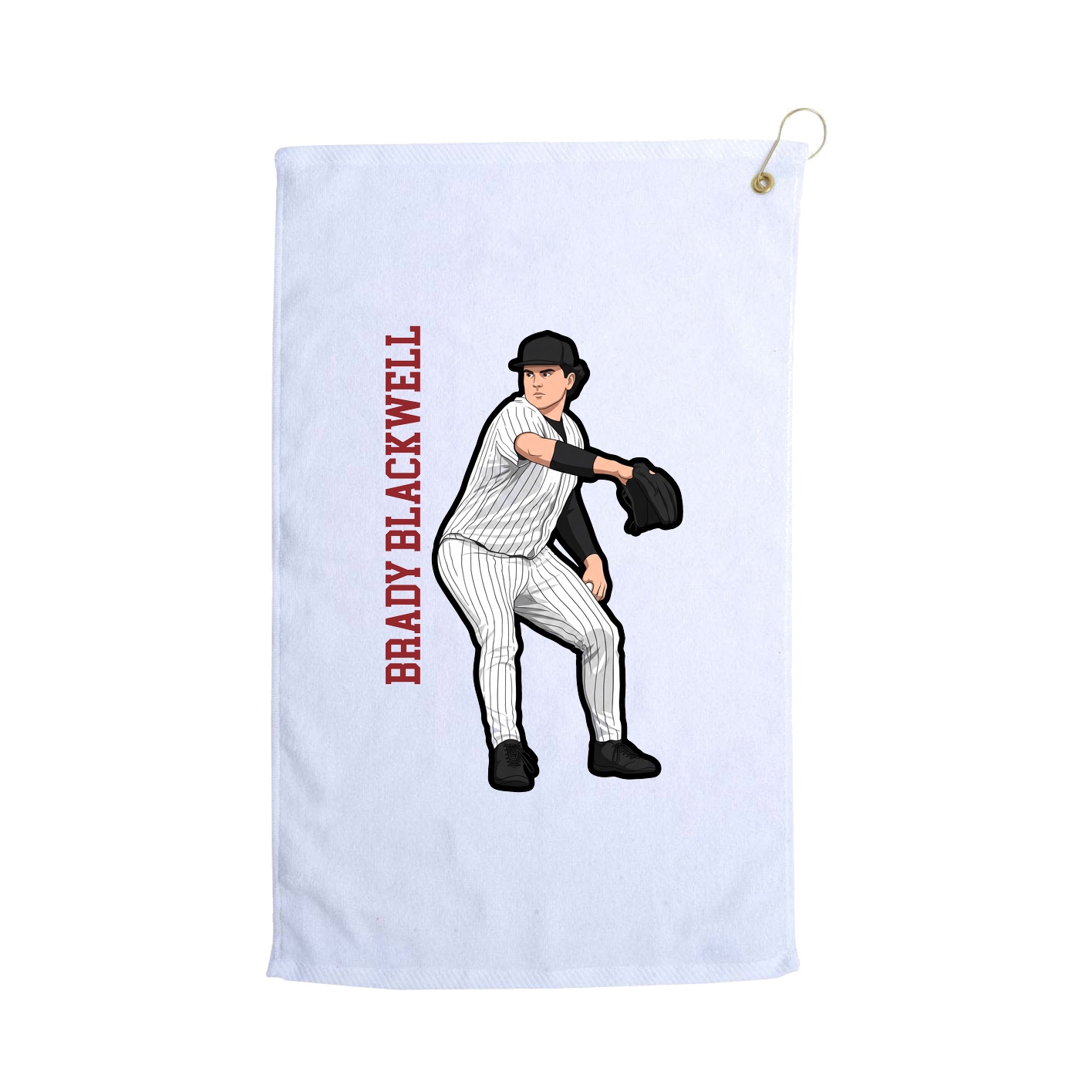 Golf Towel — Name Vertical in White