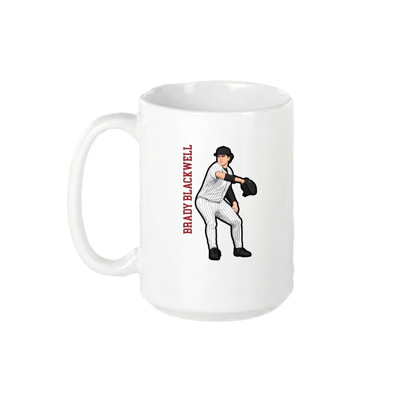 15oz Coffee Mug — Name Vertical in White