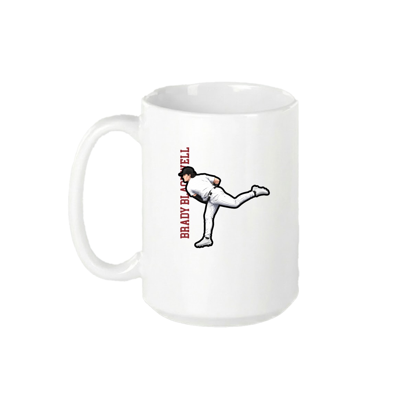 15oz Coffee Mug — Name Vertical in White