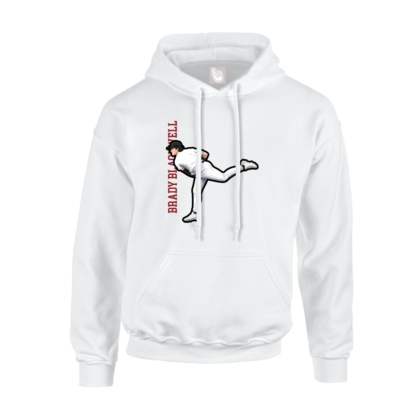Youth Hoodie — Name Vertical in White