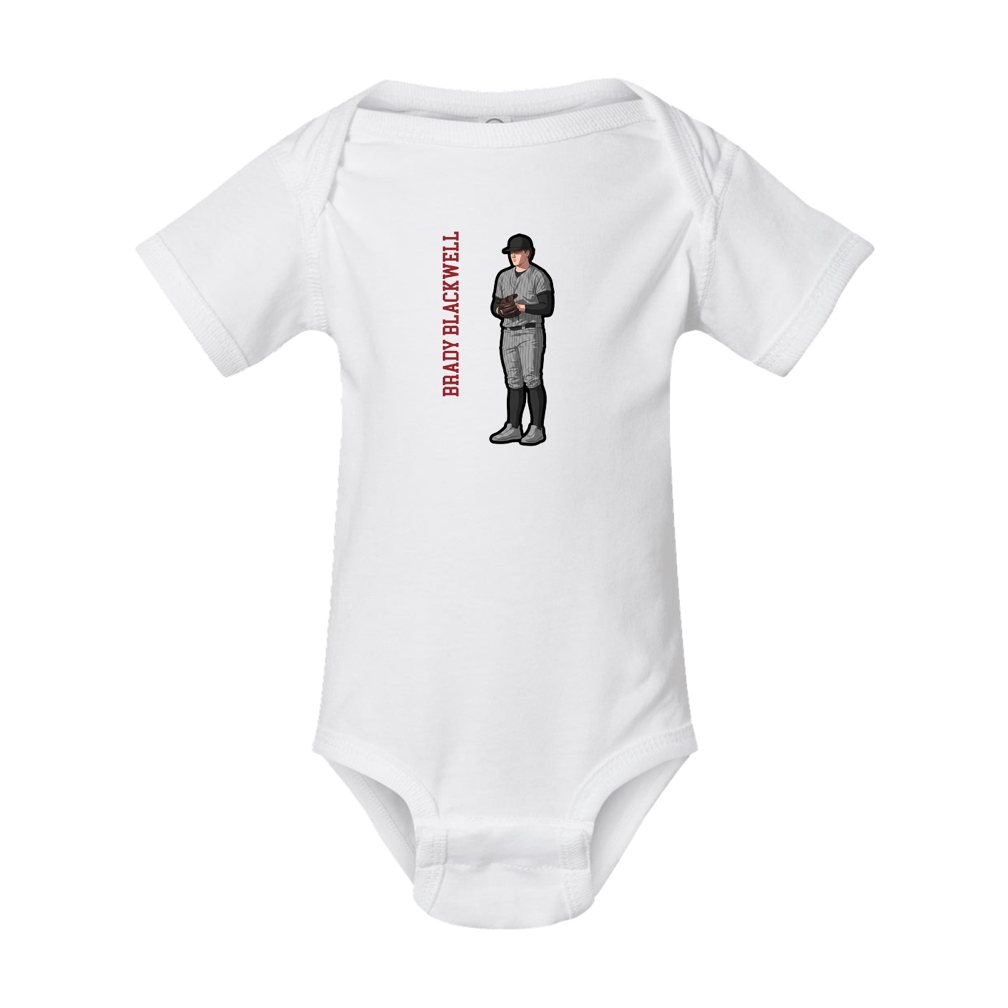 Baby Onesie — Name Vertical in White