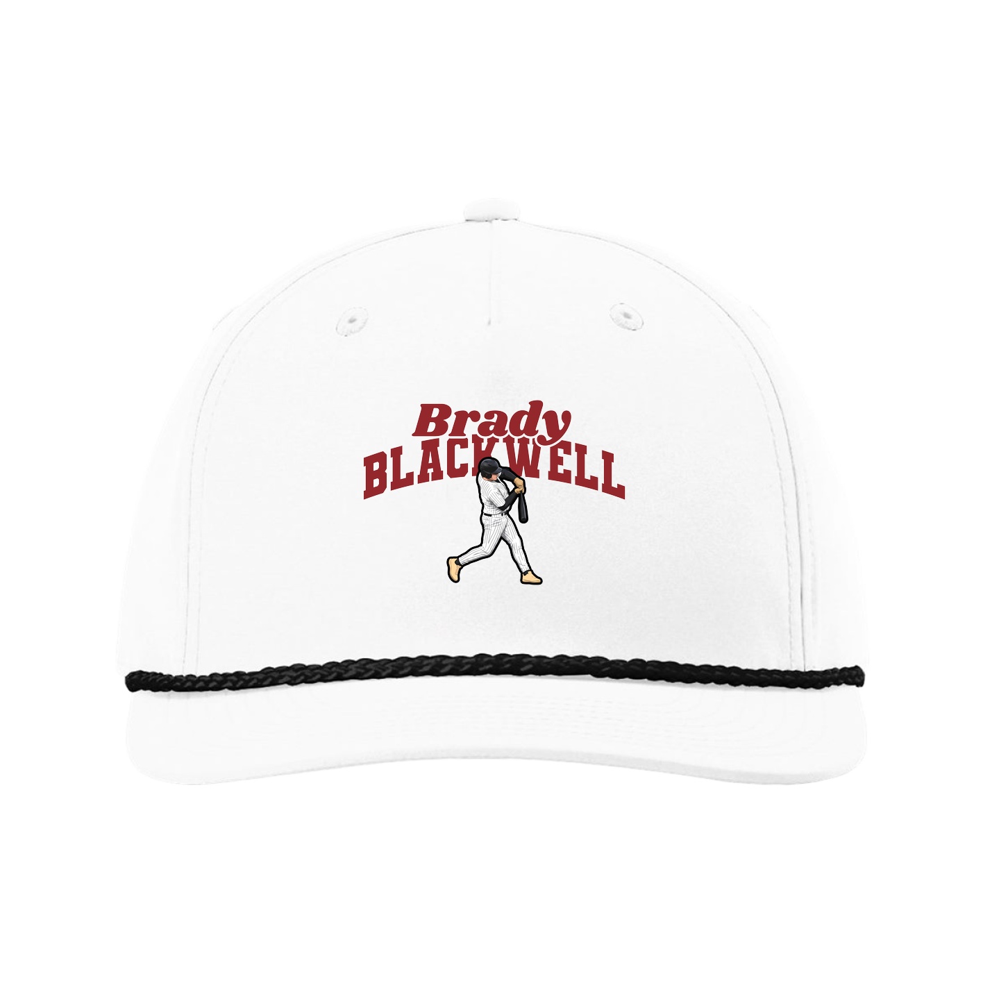 Five-Panel Classic Rope Cap — Signature Arch in White