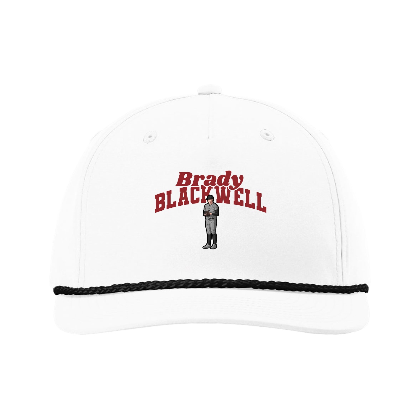 Five-Panel Classic Rope Cap — Signature Arch in White