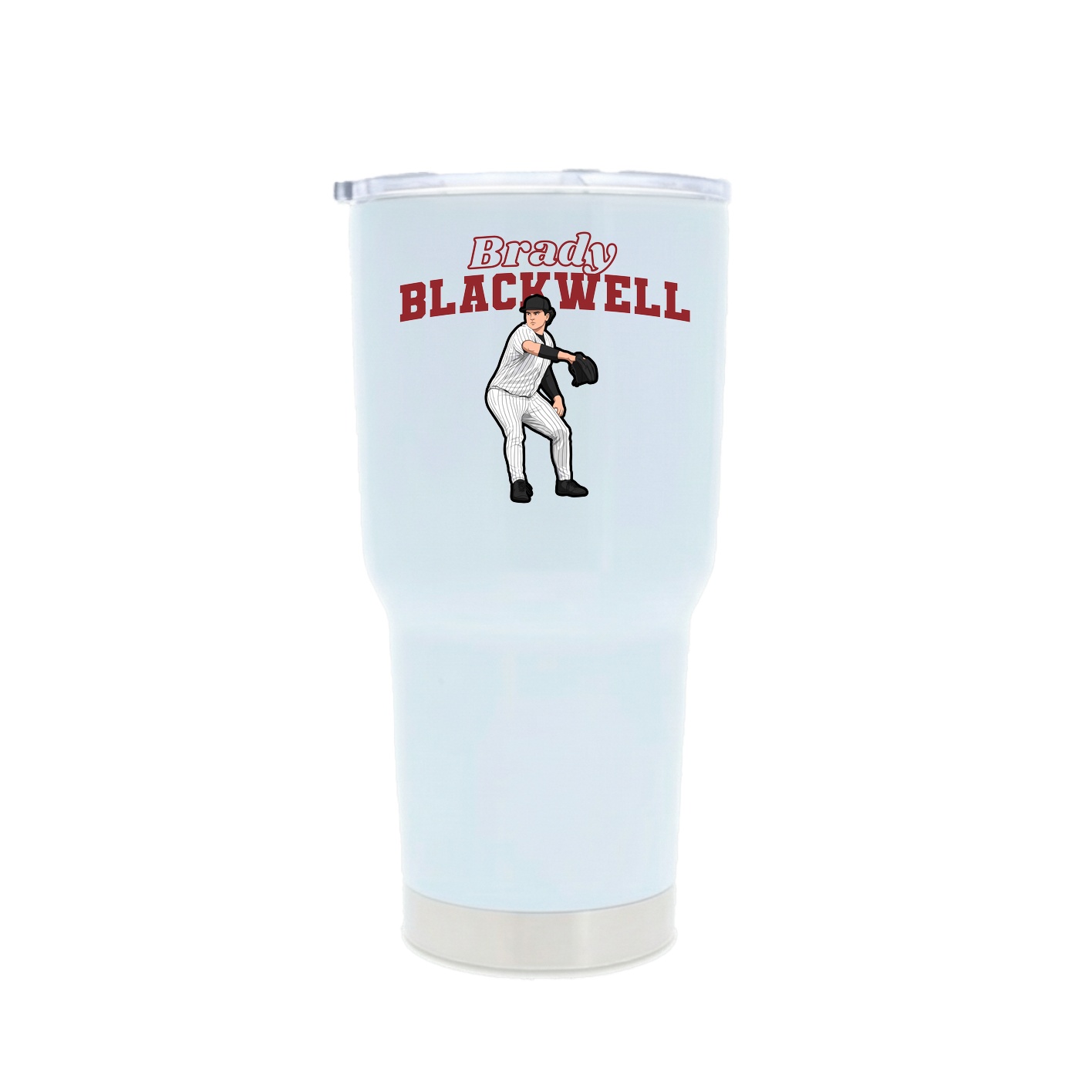 30oz Stainless Steel Tumbler — Name Arch in White