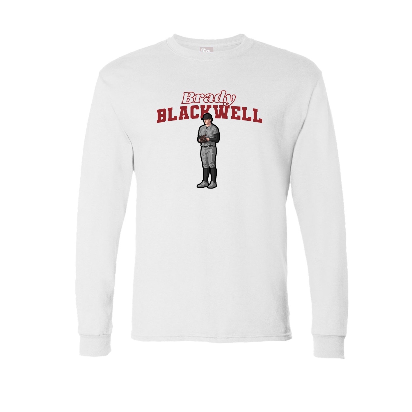 Long Sleeve Tee — Name Arch in White